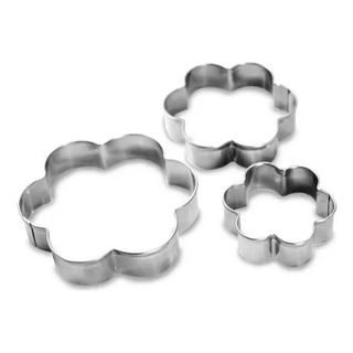 Kit 3 Aro Aço Inox Cortador Forma De Flor Biscoitos E Massas Kit 3 Aro Aço Inox Cortador Forma De Flor Biscoitos E Massas