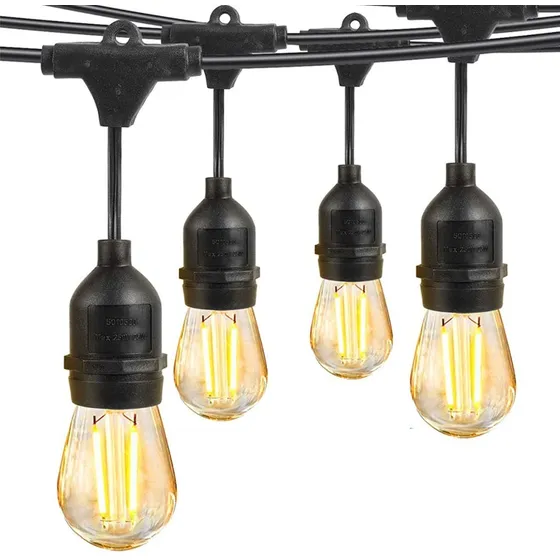 Extension Luces Led Vintag Edison Watrproof Jardin 15 Metros