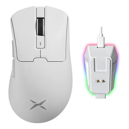 Delux M900pro Mouse Gamer Sem Fio 8000hz Paw3395 Com Dock Cor Branco