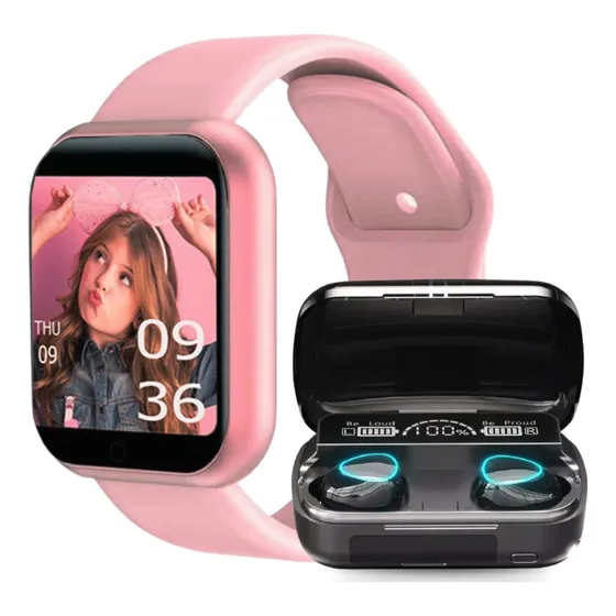 Relógio Smart Digital D20 Masculino/feminino E Fone M10 Tws