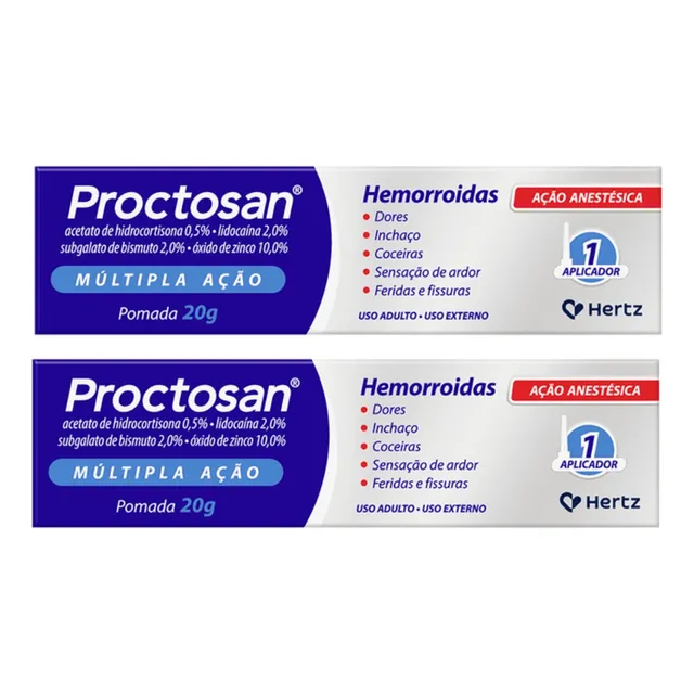 2 Proctosan Pomada Hemorroida Dores ( Proctan Hemovirtus )