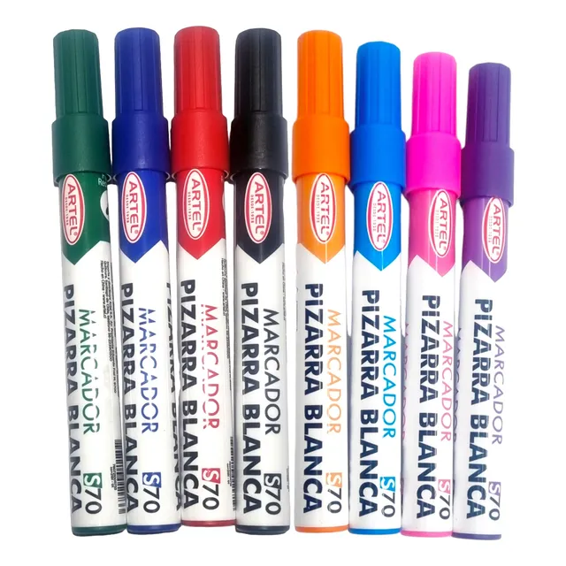 Set 8 Plumones De Pizarra S70 Colores Artel