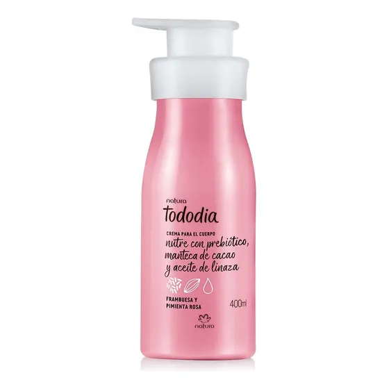 Crema Nutritiva Frambuesa Y Pimienta Rosa para el cuerpo Tododia Natura 400ml