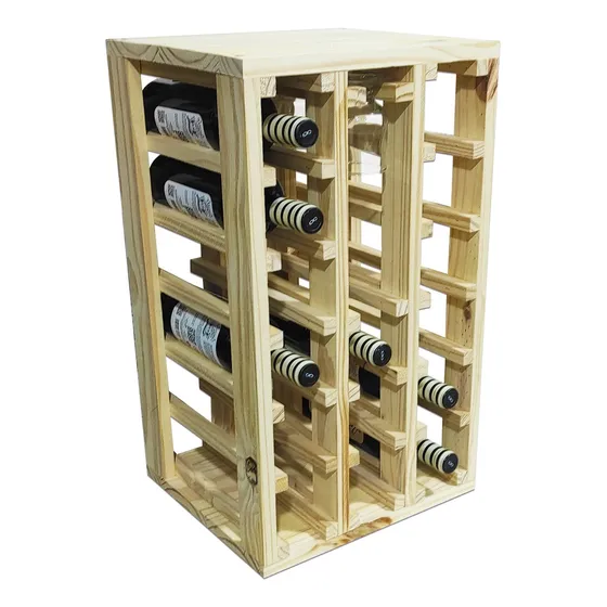 Bodega Estanteria Vinos Hasta 16 Botellas Color Marrón Claro