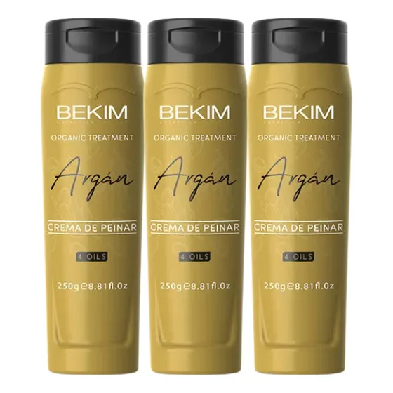 Crema De Peinar Argan 4oils Cabello Seco Brillo Bekim Kitx3
