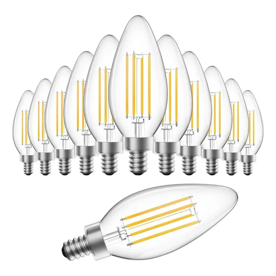 C35 Edison Luz De Vela De Vidrio 2700k Focos -12piezas