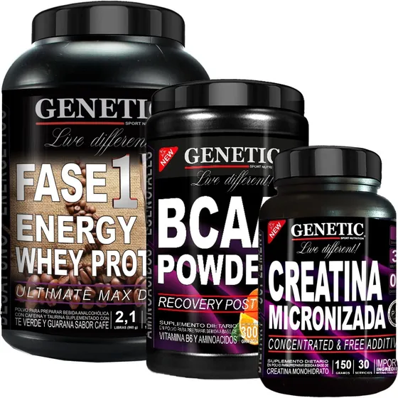 Anabol 3 Energy Proteína Fase 1 Bcaa Powder Creatina Genetic