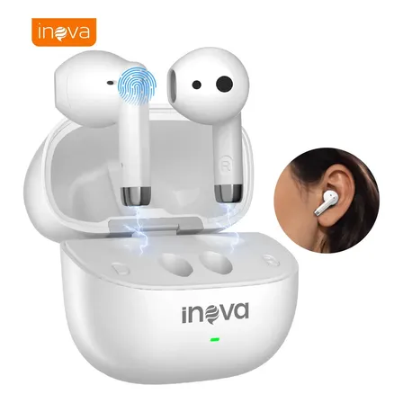 Fone de Ouvido Bluetooth TWS In-Ear Sem Fio 30h Bateria Graves Profundos Microfone Integrado Esportivo Para Academia Trabalho Viagem Estudo Chamadas Áudio HD Baixa Latência