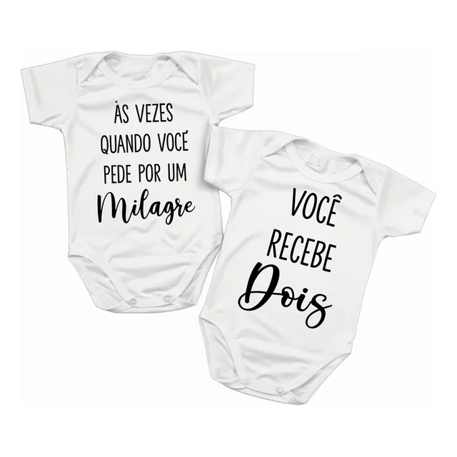 Kit 2 Body De Bebê Irmãos Gêmeos