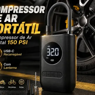 Compressor De Ar Portátil Pneu Digital Sem Fio Para Carro Bike Moto Balões Portátil Elétrico Compacto