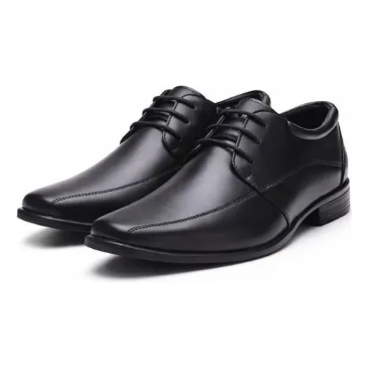 Sapato Social Masculino Preto 100% Couro Legítimo De Amarrar