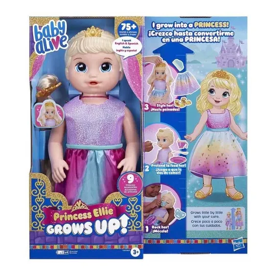 Muñeca Baby Alive Princesa Ellie  Crece 75 Frases Y Sonidos