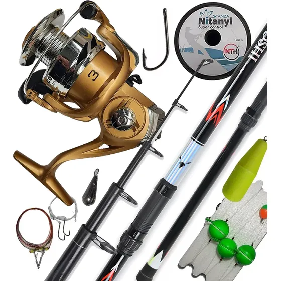 Combo Completo Pejerrey Caña 4m Reel 3 Rul Linea Yoyo Tanza+