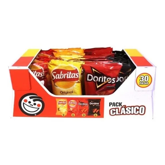 Papas Sabritas Surtidas Pack Clásico 30 Pzas De 54 G C/u Osh