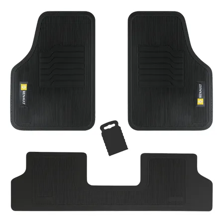 Jogo Tapetes Emborrachado Personalizado Renault 5 Pçs Preto 3 Peças Kwid 2017 A 2024