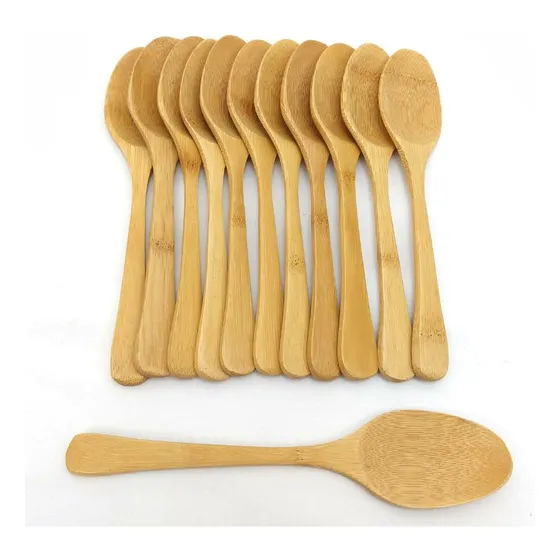 4109 X 12  Cuchara Larga Para Sopa Madera Bambu