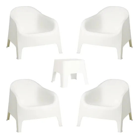 Juego De Jardin Sillon Skarpo X4 + Mesa Sunset Garden Life