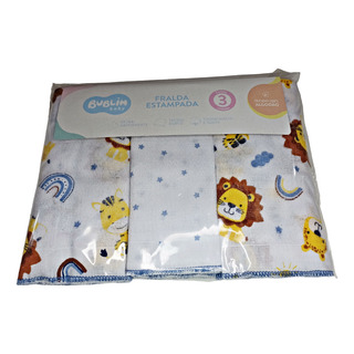 Kit C/3 Fralda De Pano Estampada Dupla Luxo 100% Algodão Kit C/3 Fralda De Pano Estampada Dupla Luxo 100% Algodão