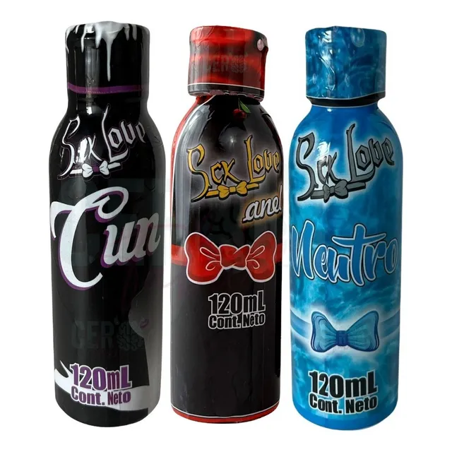 Lubricante Anal + Neutro Vaginal + Cum Squirt 120 C/u Kit X3