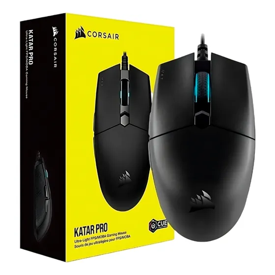 Mouse Gaming Corsair Katar Pro 12400 Dpi 6 Botones Usb Rgb