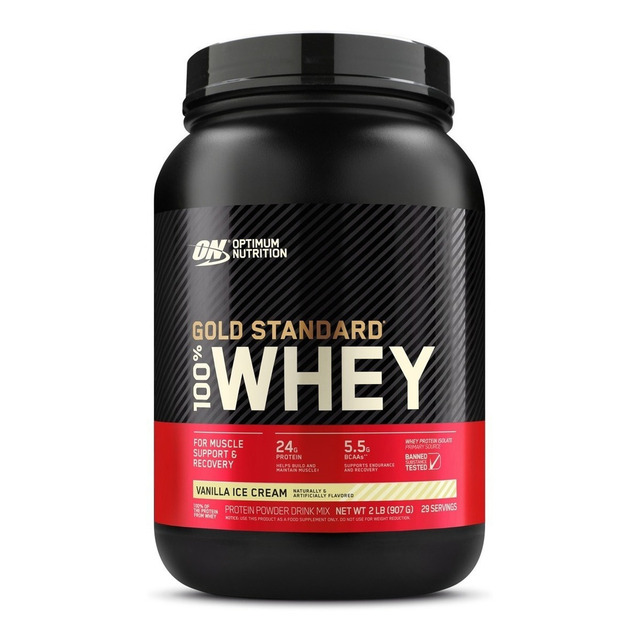Whey Protein Gold Standard 100% Sabor Sorvete De Baunilha Pote Com 907g Optimum Nutrition Whey Protein Gold Standard 100% Sabor Sorvete De Baunilha Pote Com 907g Optimum Nutrition
