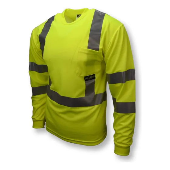 St21-3pgs-l Class 3 Max-dri Camiseta Seguridad Manga Larga