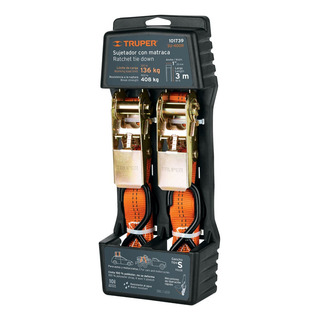 Pack 2 Cintas Correa De Amarre Con Trinquete Carga Ligera Color Naranja Claro Pack 2 Cintas Correa De Amarre Con Trinquete Carga Ligera Color Naranja Claro