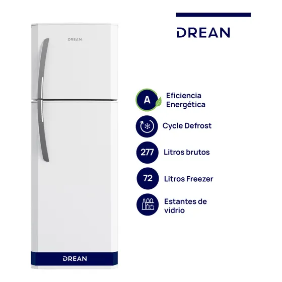 Heladera Con Freezer Cíclica 277 L Blanca Drean - Hdr280f50b