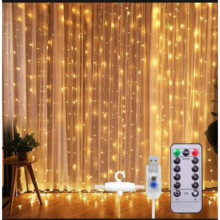 Cortina De Luces Led Cálida 2pzs Decorativas 3x3 Guirnalda Cortina De Luces Led Cálida 2pzs Decorativas 3x3 Guirnalda