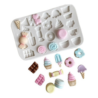 Molde De Silicone Confeitaria - Diversos Doces 24 Cav Molde De Silicone Confeitaria - Diversos Doces 24 Cav
