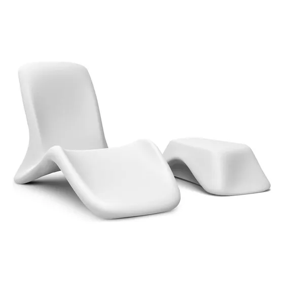 Reposera Fluid Flotante Apilable + Mesa Fluid Exterior