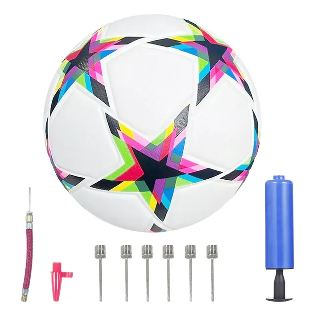 Losaitini® Pro Football Champions Mixed Star #5 Fútbol Universal Mixto Balón Premium Sin Costuras Sellado Térmicamente Blanco Cuero Pu Circunferencia 64 Cm Adecuado Para Césped Parque Campo