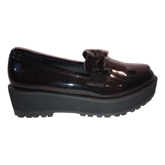 Zapatos Mocasín Dama Nuevos Acharolados Negros  Bubbles 39
