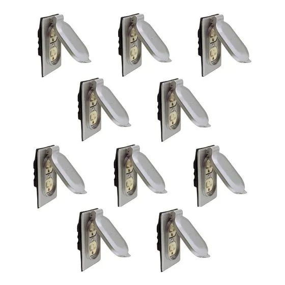 10 Contactos Duplex Con Placa Intemperie, M5250wp Arrow Hart