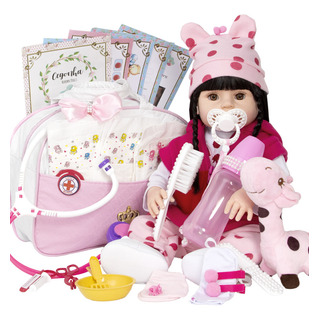Boneca Reborn Realista Girafinha + Enxoval Completo 25 Itens Boneca Reborn Realista Girafinha + Enxoval Completo 25 Itens