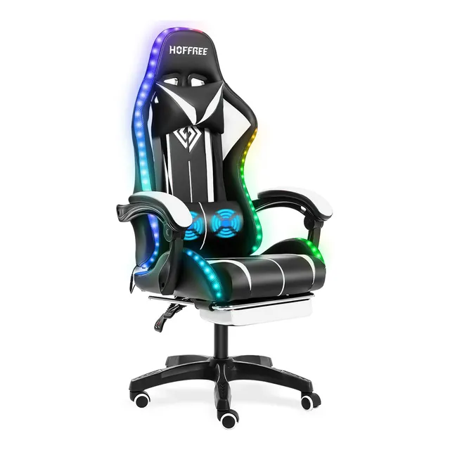 Silla Rgb Para Juegos Con Luces Led Y Masaje Ergonómico, Sil
