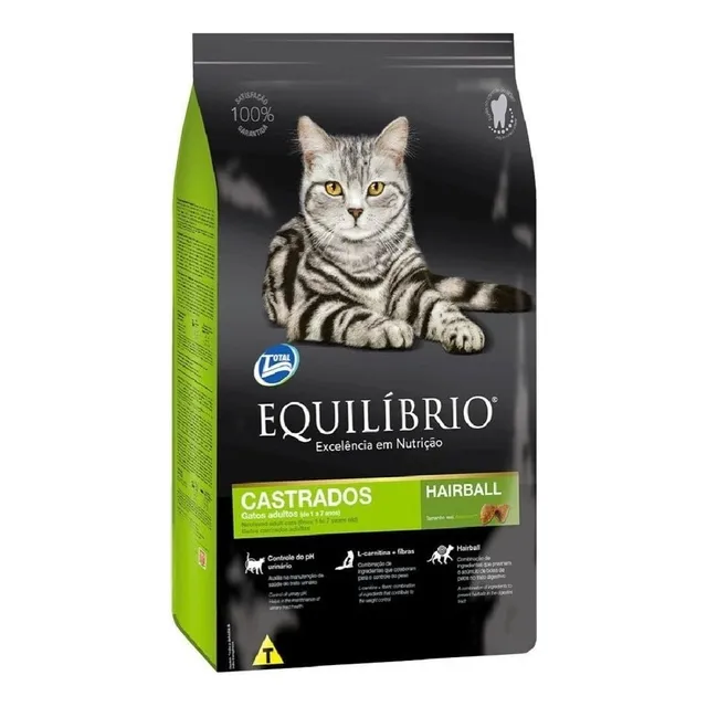 Equilibrio Alimento Gatos Castrados Hairball 7.5kg Np