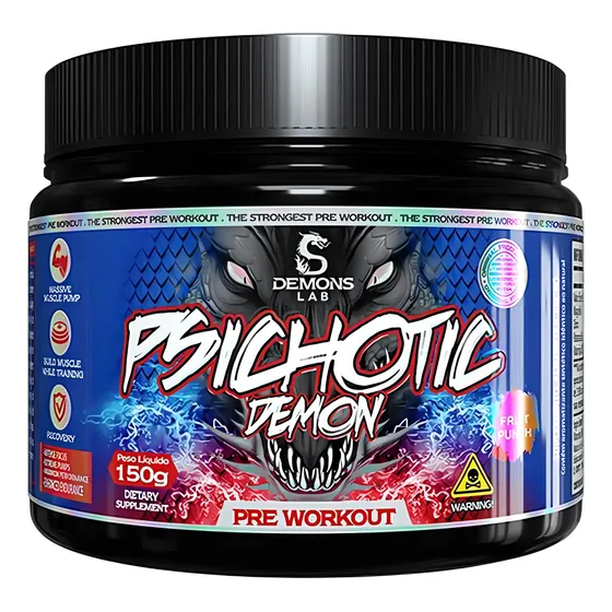 Suplemento Em Pó Demons Lab Psychotic Sabor Fruit Punch Em Pote De 150g
