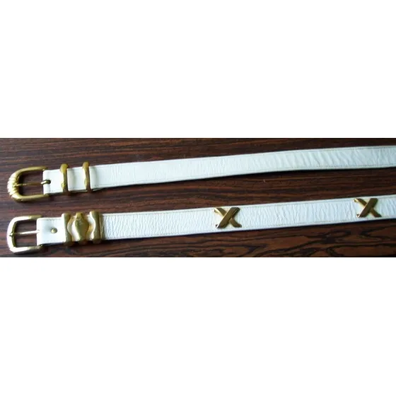 2 Correas Cinturones Blancos 93 Cm. De Largo Para Damas 