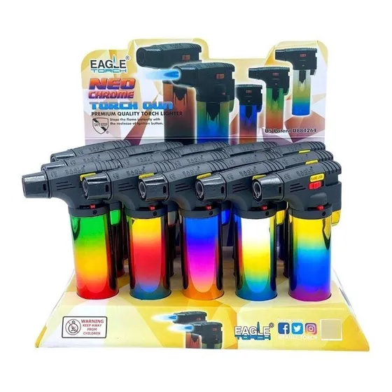 Caja 15 Encendedores Eagle Torch Pt-101ncr Mayoreo Tornasol