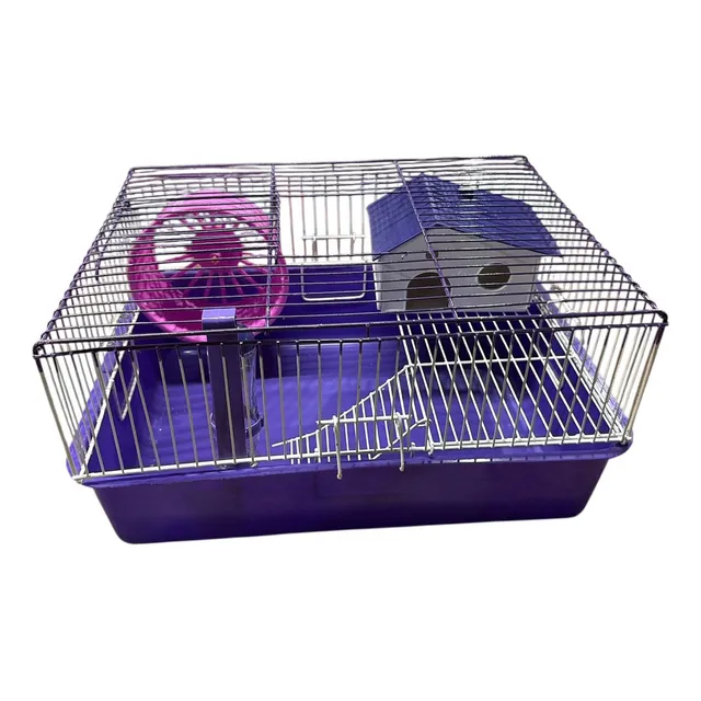 Jaula Hamster Pro C/casa, Bebedero, Rueda, Alimento Y Viruta