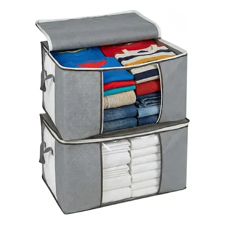 Kit 2 Saco Organizador De Roupas E Edredom Caixa Closet Kit 2 Organizados
