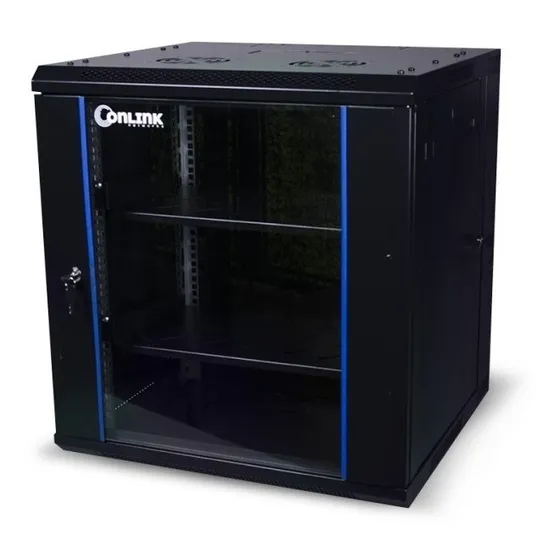 Gabinete Pared Fijo Puerta Vidrio Onlink 9u  Wm-6409bk Acme