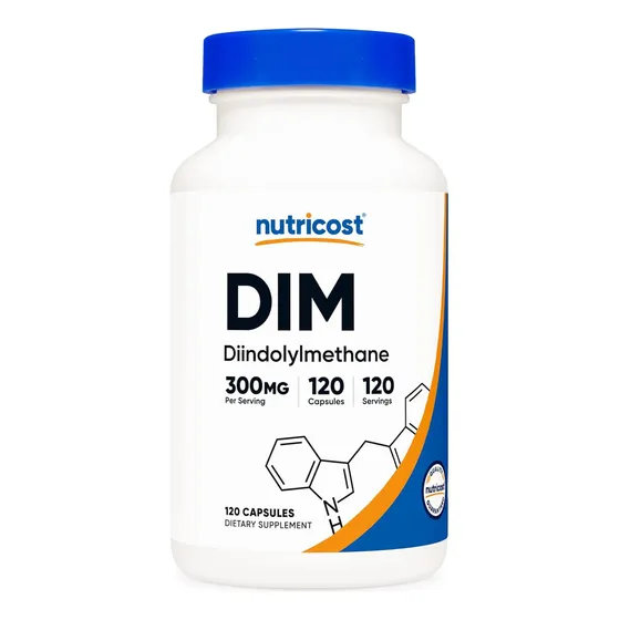 Suplemento Dim 300mg 120 Capsulas Nutricost + Bioperina 5 Mg Sabor Neutro
