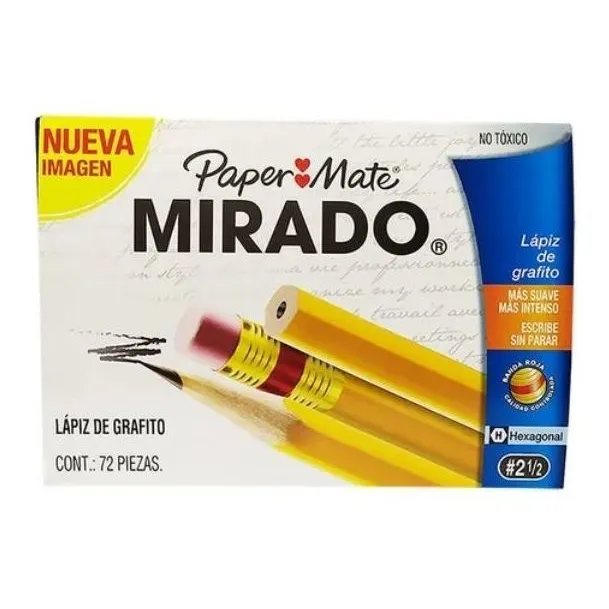 Lapiz Paper Mate Mirado Hexagonal No 2 1/2 72 Pzas