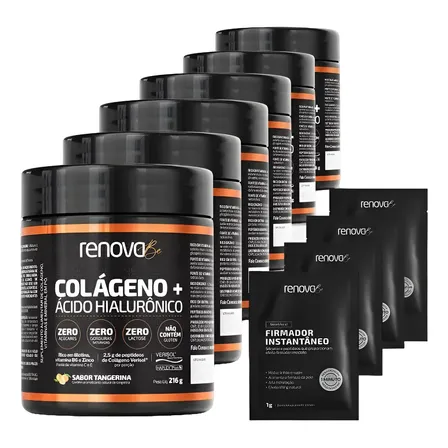 Kit 6x Colágeno Verisol Ácido Hialurônico Renova Be Biotina