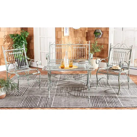 Safavieh Outdoor Collection Leah - Juego De 4 Piezas De Hie.