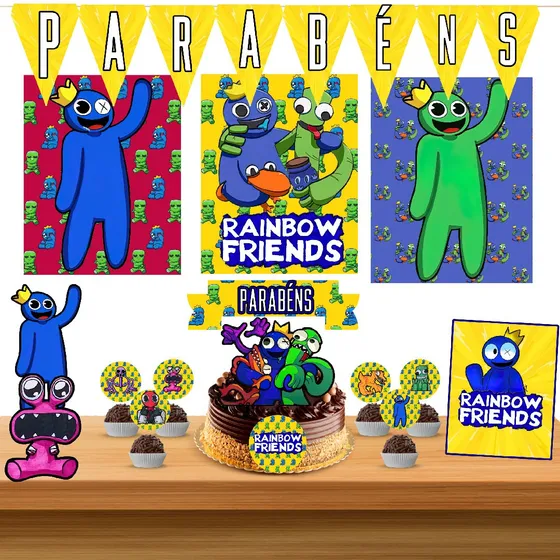 Kit Festa Rainbow Friends -só Um Bolinho 30pçs