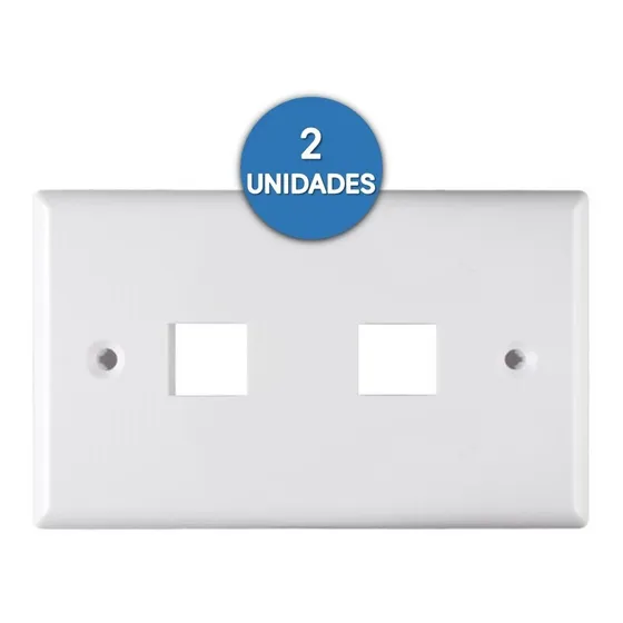 Tapa Faceplate 2 Puntos Rj45 Blanca Coupler Ctornillo 