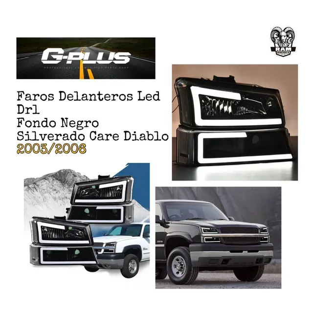 Faros Delanteros Led Drl Silverado Care Diablo 2003/2006